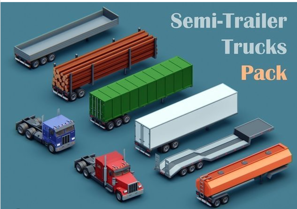 Semi trailer trucker and pack